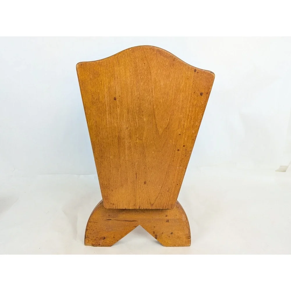 Vtg Antique Wood Heart Cutout Magazine Rack MCM Cottagecore Boho A.S. Payne 1940